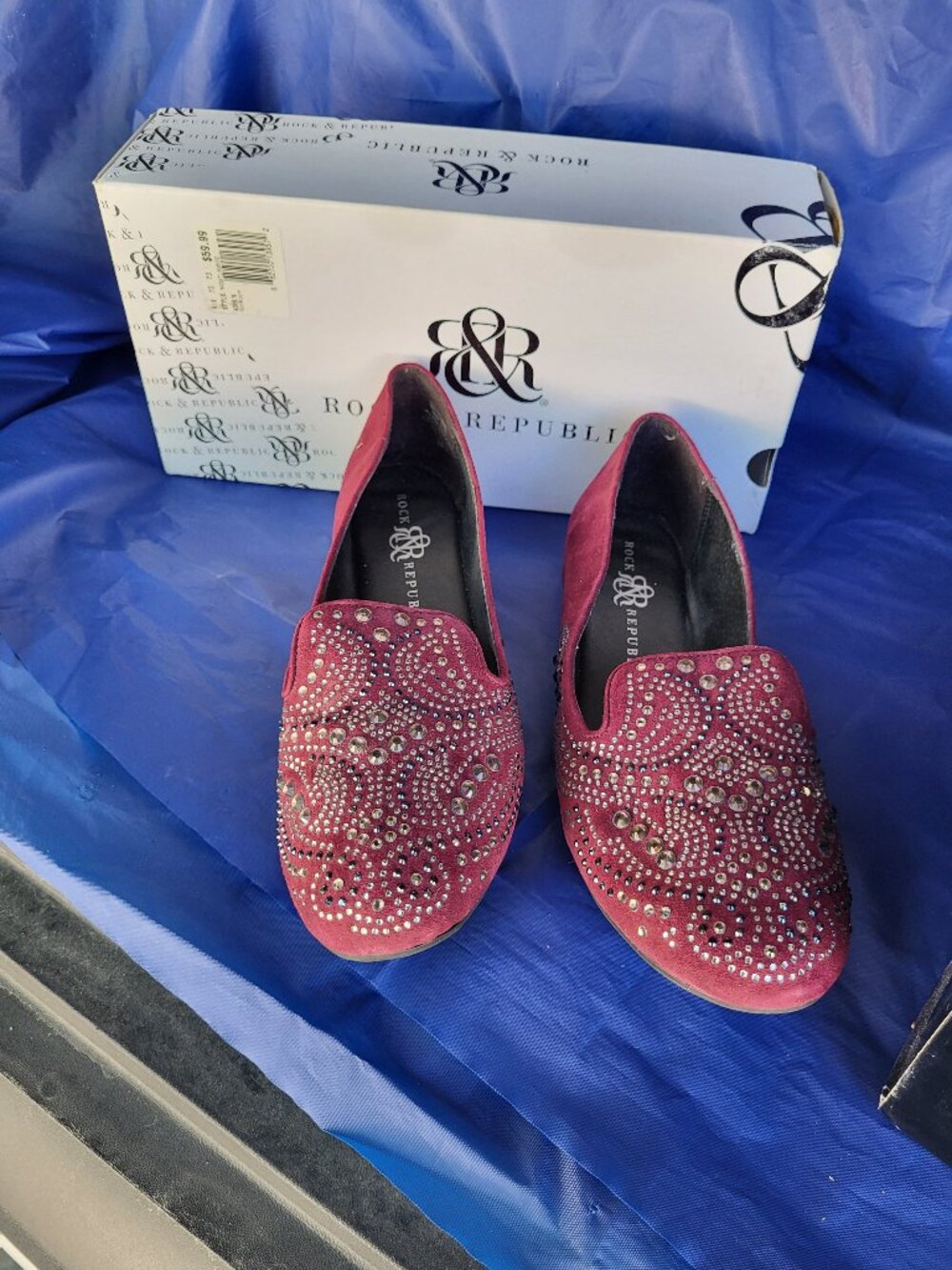 Rock & Republic Suede Beaded Loafer